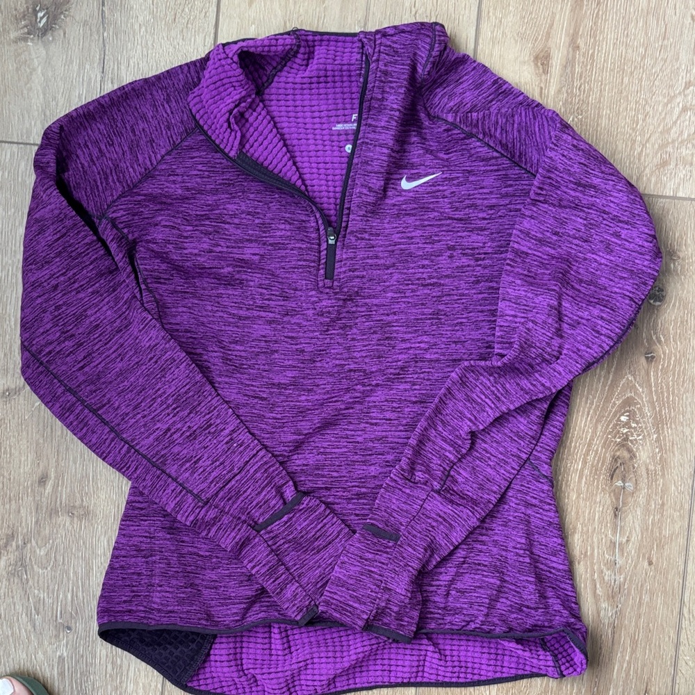 Nike Purple Heathered Quarter-Zip Top